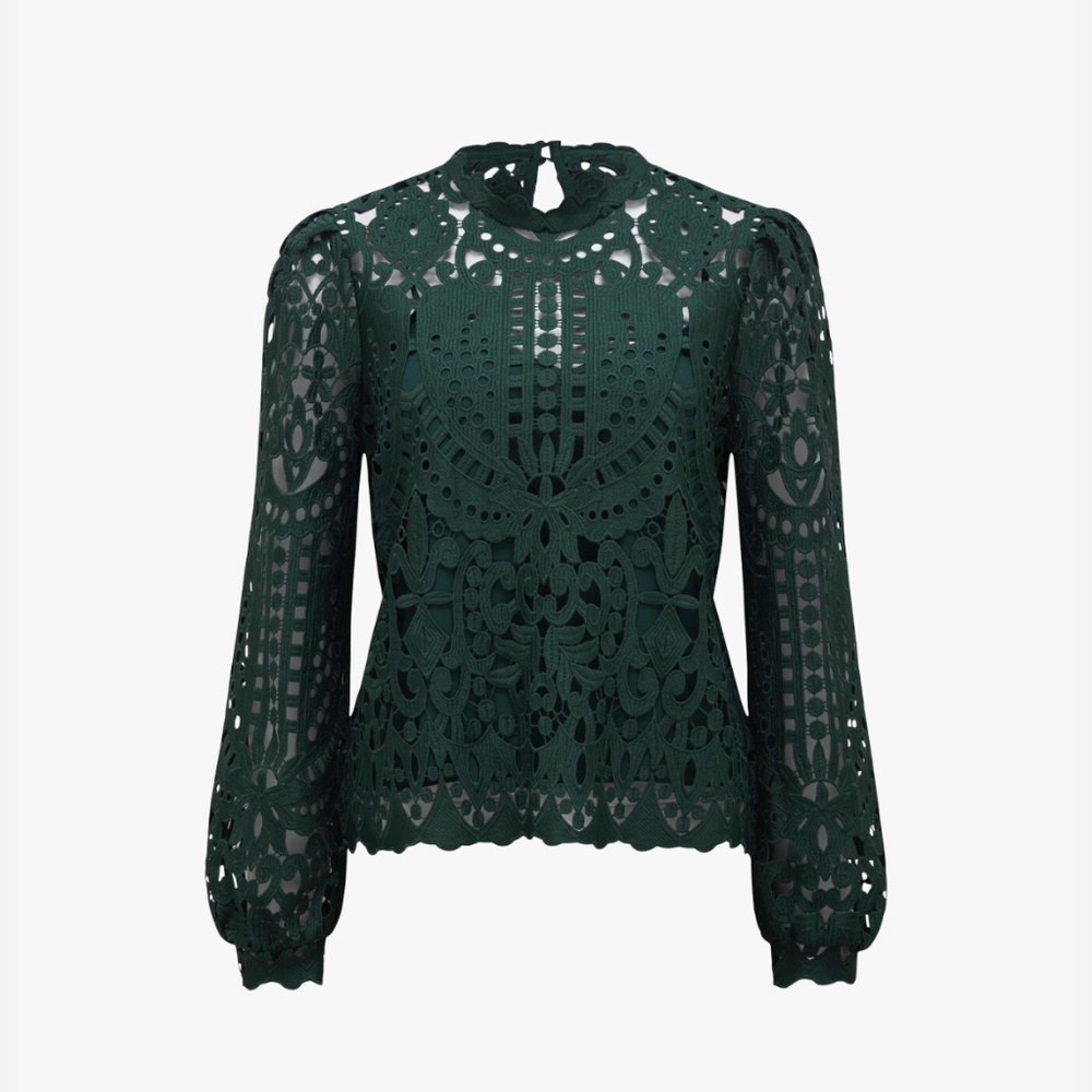 Ever New Deep Green Lace Blouse